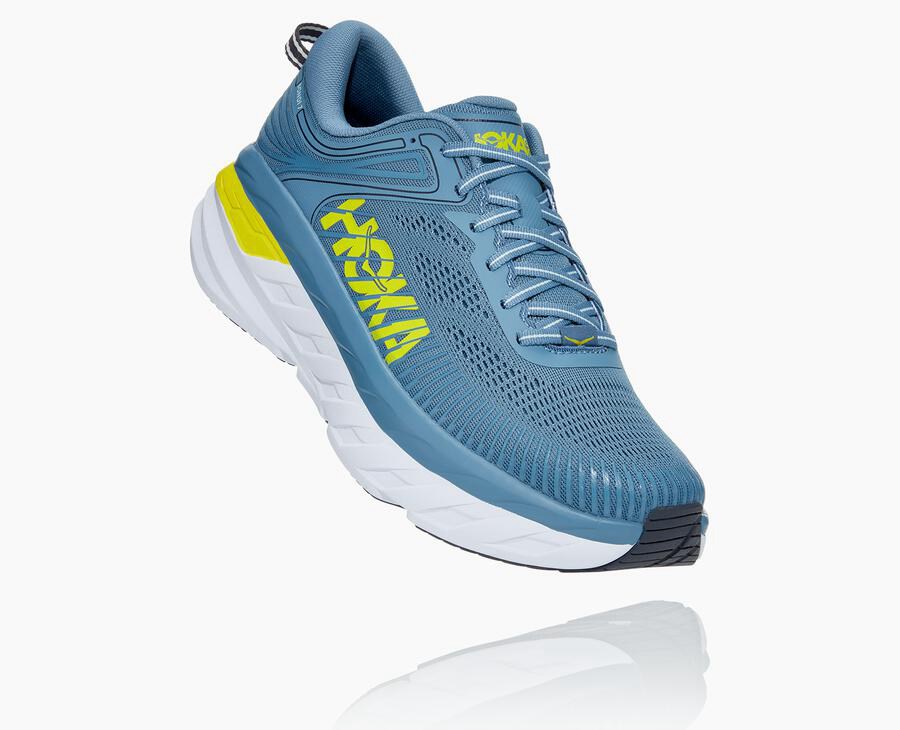 Tenis Hoka One One Hombre Azules - Bondi 7 - BPOU18932